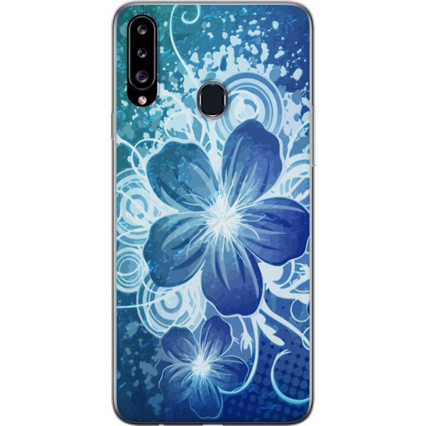 Samsung Galaxy A20s Genomskinligt Skal Blomma