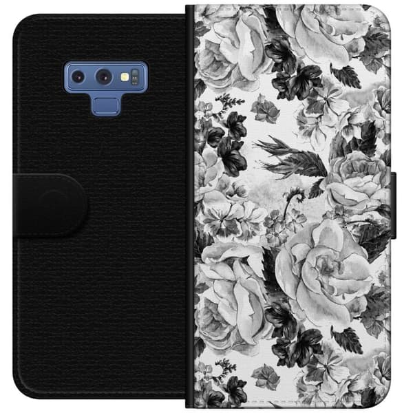 Yhteensopiva Lompakkokotelo Samsung Galaxy Note9 Harmaat ruusut harmaa