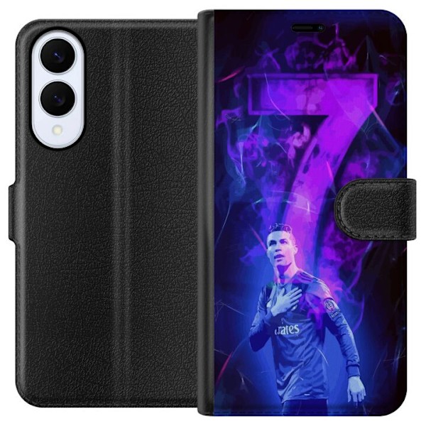 Samsung Galaxy S25 Edge Tegnebogsetui Ronaldo 7 - Fodboldlegende i Handling for Fans