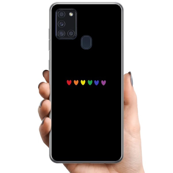 Samsung Galaxy A21s TPU Mobildeksel Stolt Hjerter