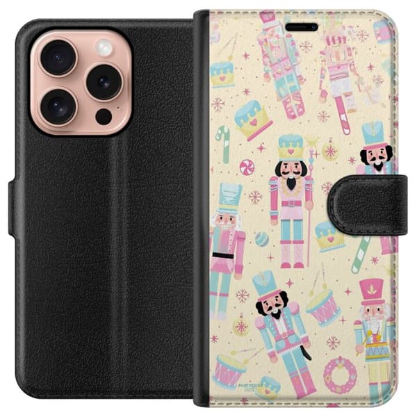 Kompatibelt Lommeboketui til Apple iPhone 16 Pro Jul rosa