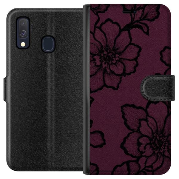 Kompatibelt Lommeboketui til Samsung Galaxy A40 Bjørnebærblomst lila