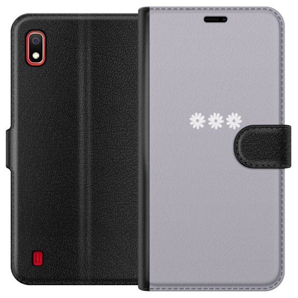Samsung Galaxy A10 Tegnebogsetui Lilla Blomminimalisme - stilf