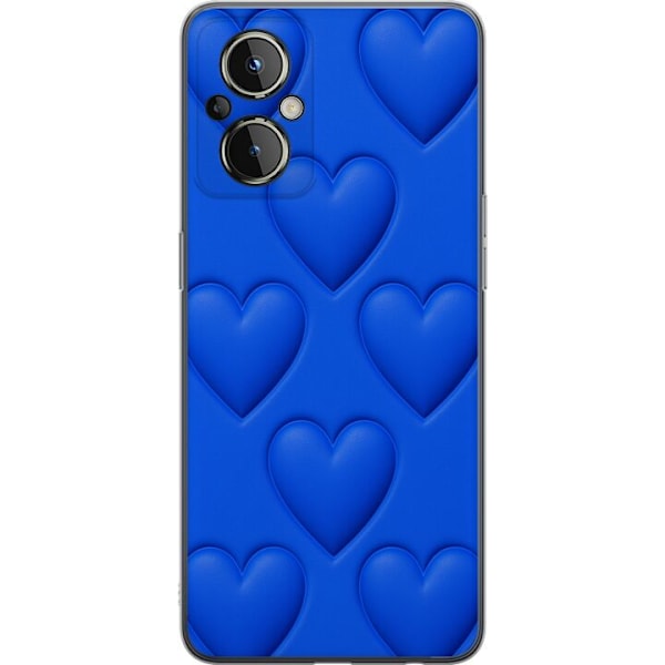 OnePlus Nord N20 5G Läpinäkyvä kuori Siniset Sydämet