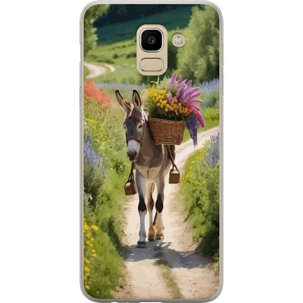 Samsung Galaxy J6 Genomskinligt Skal Åsna Djurmotiv Rolig Design Naturmotiv Populär Dekor Humor Grafiskt Djurtema Exotiskt