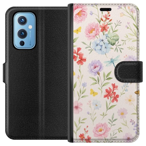 OnePlus 9 Lommeboketui Blomster