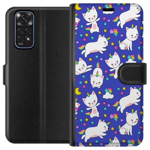 Xiaomi Redmi Note 11 Plånboksfodral Katt enhörningar