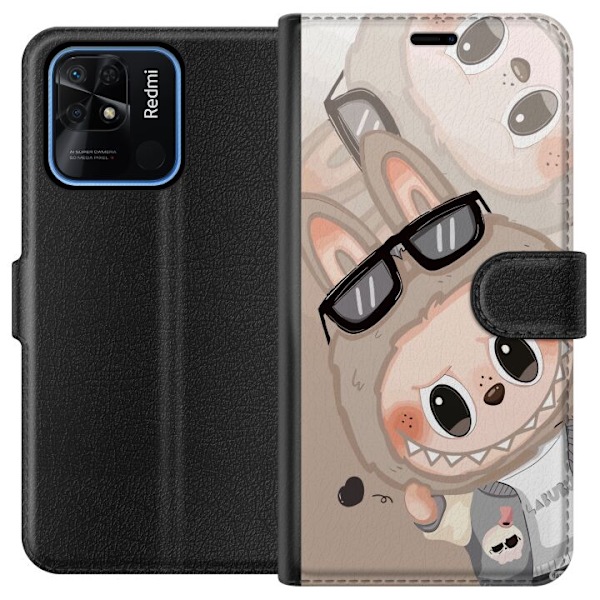 Xiaomi Redmi 10C Tegnebogsetui Labubu Rainbow Chaos