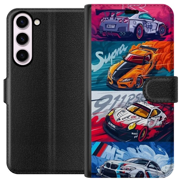 Samsung Galaxy S23+ Lompakkokotelo Nopeat Autot - Piirretty Ku