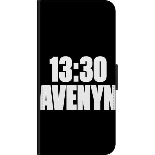 Kompatibel Tegnebogsetui til Samsung Galaxy A11 13:30 Avenyn sort typografi på hvid baggrund med grafisk tekstdesign hvid