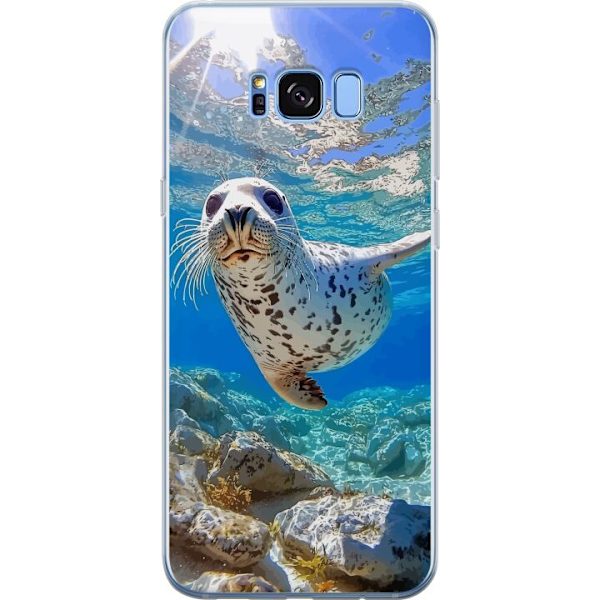 Samsung Galaxy S8 Genomskinligt Skal Säl Hav Simmande Djurmotiv Natur Vattenmotiv Blå Design Marint Tema Populärt Motiv Djurliv