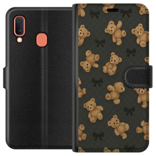 Kompatibelt Plånboksfodral till Samsung Galaxy A20e Teddy Hugs