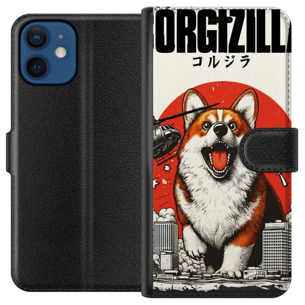 Kompatibel Tegnebogsetui til Apple iPhone 12 Corgizilla