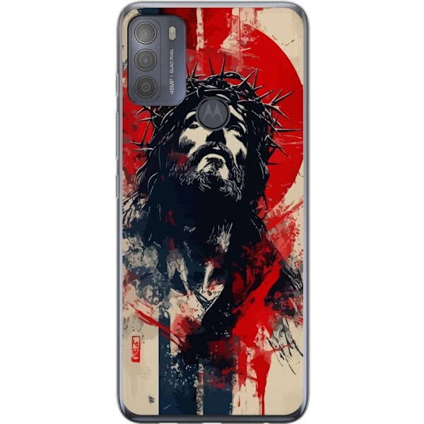Motorola Moto G50 Läpinäkyvä kuori Jeesus ristillä - krist