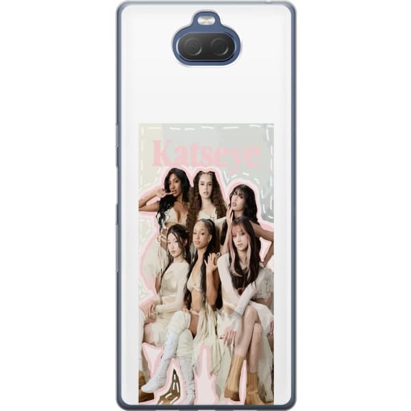 Kompatibelt Mobildeksel til Sony Xperia 10 Plus KATSEYE elegant grupporträtt beige