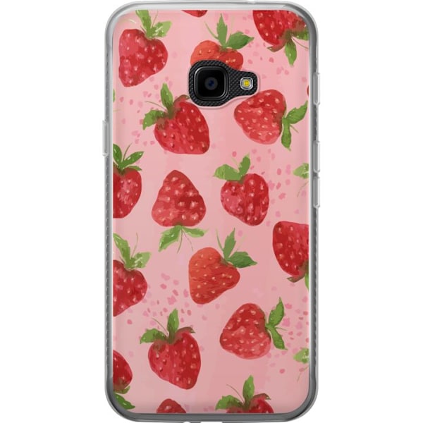 Samsung Galaxy Xcover 4 Läpinäkyvä kuori Mansikkahaaveet - Retrot tyyli mansikkakuviointi