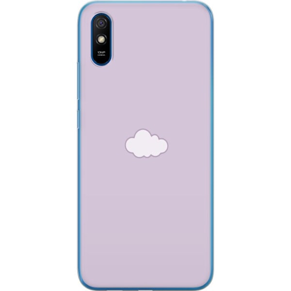 Xiaomi Redmi 9AT Genomskinligt Skal Lila Moln – minimalistiskt moln på lila bakgrund