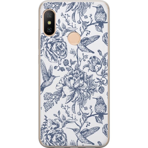 Xiaomi Redmi 6 Pro Läpinäkyvä kuori Kukat & Linnut - Romant