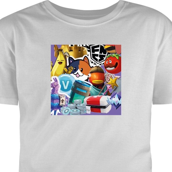 T-shirt til Voksen | Klassisk Voksen T-shirt Fortnite grå S