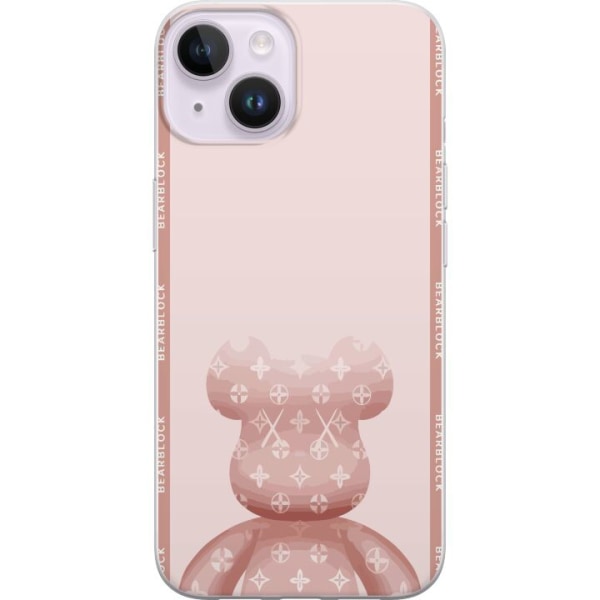Apple iPhone 14 Plus Gennemsigtig cover LV Pink Bjørn