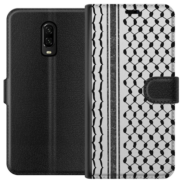 OnePlus 6T Tegnebogsetui Palæstinensisk mønster - inspireret af traditionel stil keffiyeh-stof