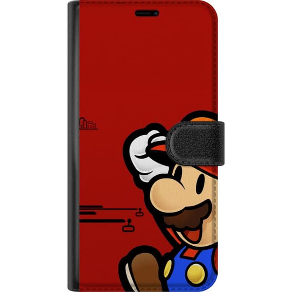 Kompatibel Tegnebogsetui til Apple iPhone 12 Pro Max Rød tegnet spilhelt med kasket og farverigt retro-gamingdesign rød