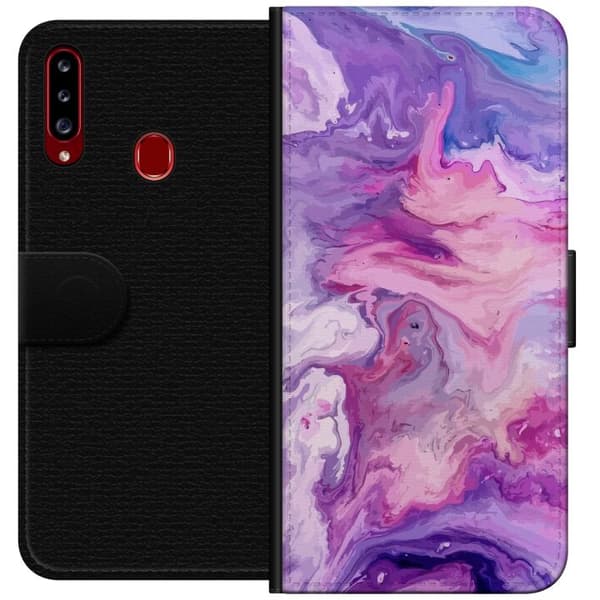Kompatibelt Plånboksfodral till Samsung Galaxy A20s Marmor