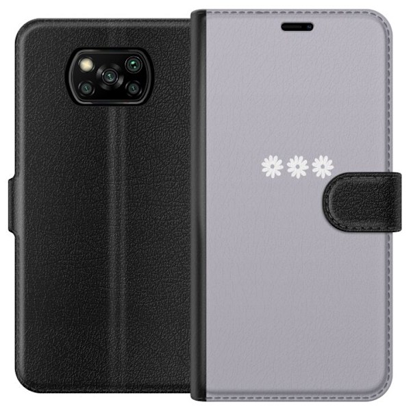 Xiaomi Poco X3 NFC Lompakkokotelo Lila Blomminimalismi - tyylikäs kukkakuva lila taustalla