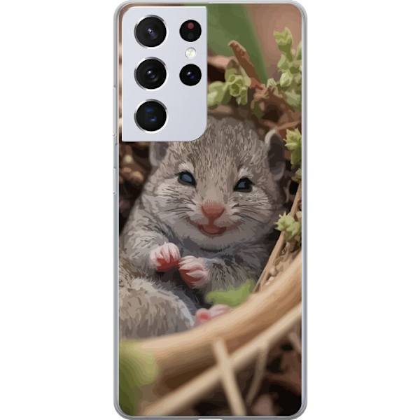 Samsung Galaxy S21 Ultra 5G Gennemsigtig cover Rotte Smilende Dyremotiv By Motiv Urban Grafisk Design Populært Sjovt Motiv Kunstart Stil