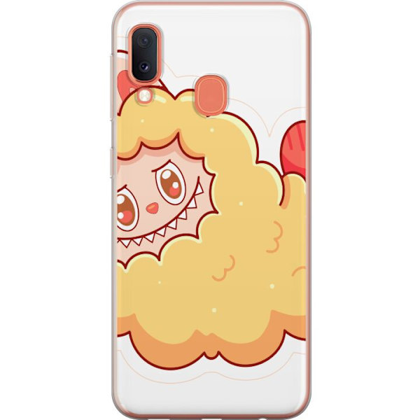 Samsung Galaxy A20e Genomskinligt Skal Labubu Tvättbjörn Pop Mart Figur Samlarobjekt Söt Design Populärt Motiv Art Toy Kreativ Figurserie