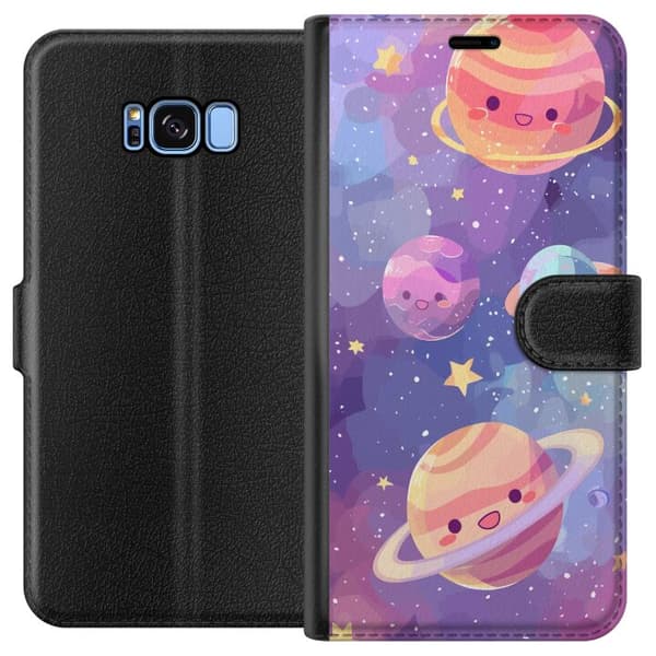 Kompatibelt Plånboksfodral till Samsung Galaxy S8 Rymden Söt