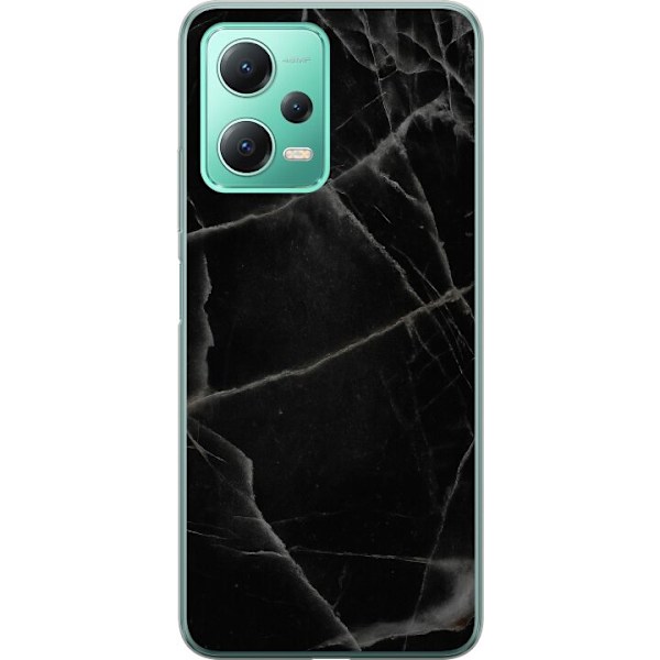 Xiaomi Redmi Note 12 Gennemsigtig cover Sort marmor