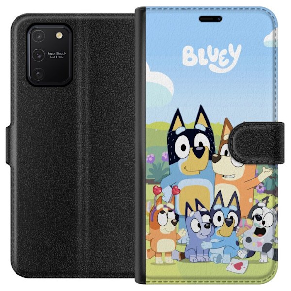 Samsung Galaxy S10 Lite Plånboksfodral Bluey mobilskal med hela familjen i färgglad design