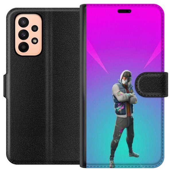 Samsung Galaxy A23 Tegnebogsetui sort ridder fortnite