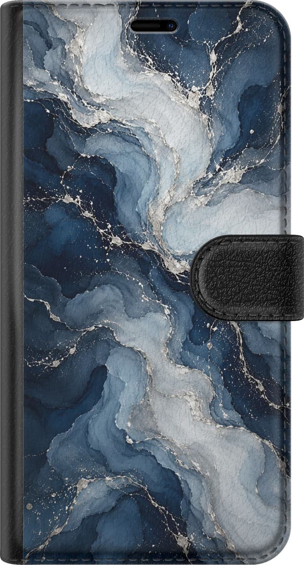 Kompatibelt Lommeboketui til Sony Xperia 1 IV Blå marmor blå