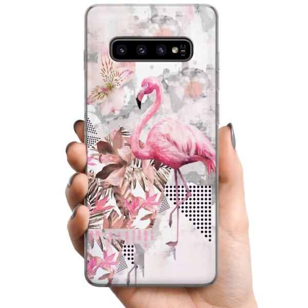 Samsung Galaxy S10+ TPU Mobilskal Flamingo