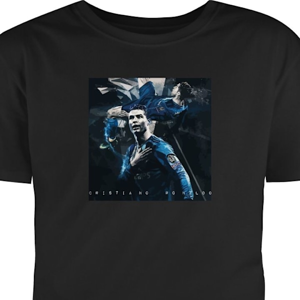 Børne T-shirt | Behagelig T-shirt til Børn Ronaldo sort 7-8 År