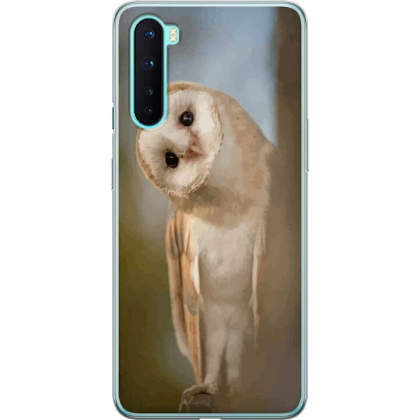 OnePlus Nord Genomskinligt Skal Uggla Nyfiken Blick Fågelmotiv Skog Natur Grafiskt Design Populärt Motiv Djur Tema Dekoration
