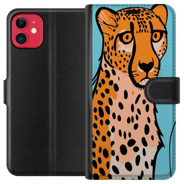Yhteensopiva Lompakkokotelo Apple iPhone 11 Yllättynyt Leopardi