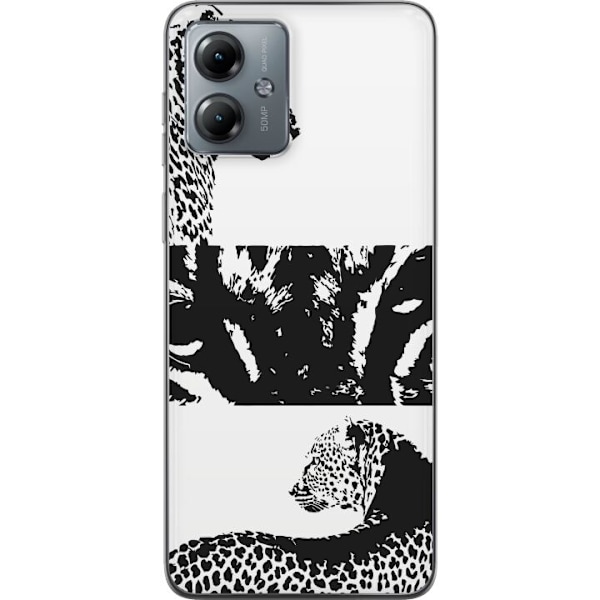 Motorola Moto G14 Gennemsigtig cover Leopard Faces