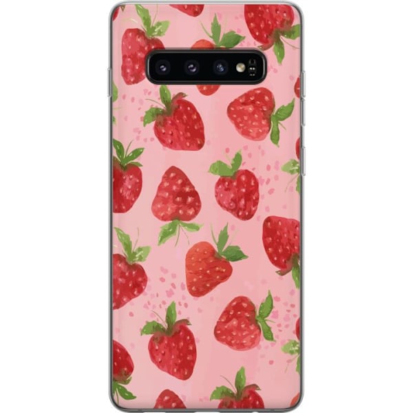 Samsung Galaxy S10 Läpinäkyvä kuori Mansikkahaaveet - Retro