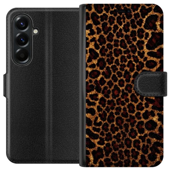 Kompatibel Tegnebogsetui til Samsung Galaxy A37 Vild leopard brun