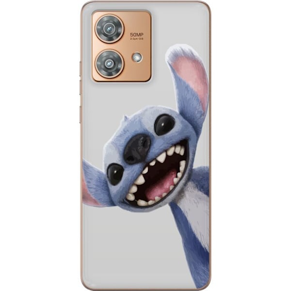 Motorola Edge 40 Neo Läpinäkyvä kuori Stitch liikkeessä - Kawaii-suunnittelu faneille ja lapsille