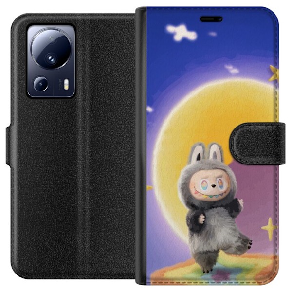 Xiaomi 13 Lite Lompakkokotelo Labubu Neon Pop - Neonväri pop-taiteen hirviö