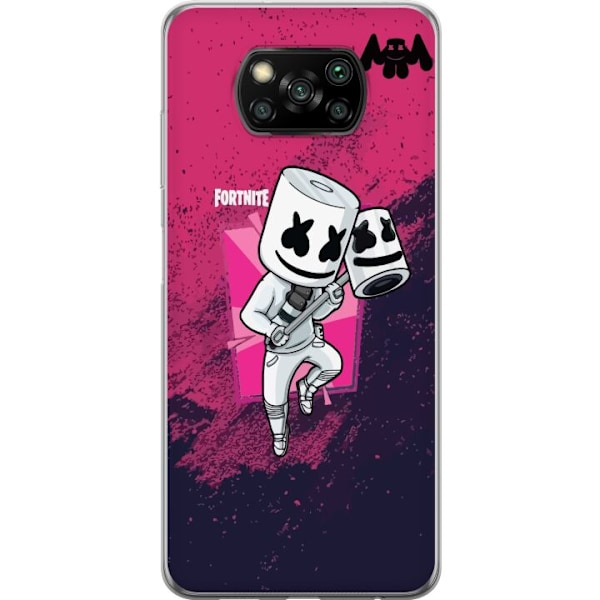 Xiaomi Poco X3 NFC Läpinäkyvä kuori Marshmello Fortnite Skin Emote Gaming DJ Hahmo Suosittu Aihe Lapsi Nuori Trendi