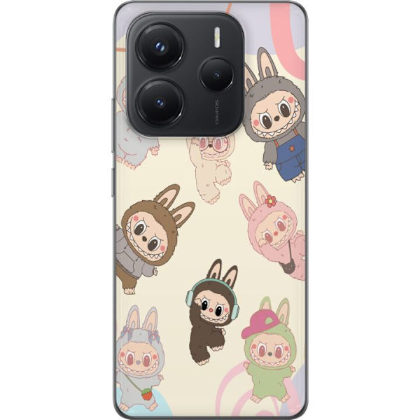 Xiaomi Redmi Note 14 Läpinäkyvä kuori Labubu Pop Mart Kokoelma Motiivi Figuuri Kokoelma Suunnittelu Suosittu Taidelelu Pop Mart Luova Graafinen