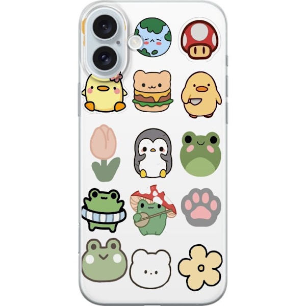Apple iPhone 16 Plus Genomskinligt Skal Kawaii Friends – söta figurer i japansk stil