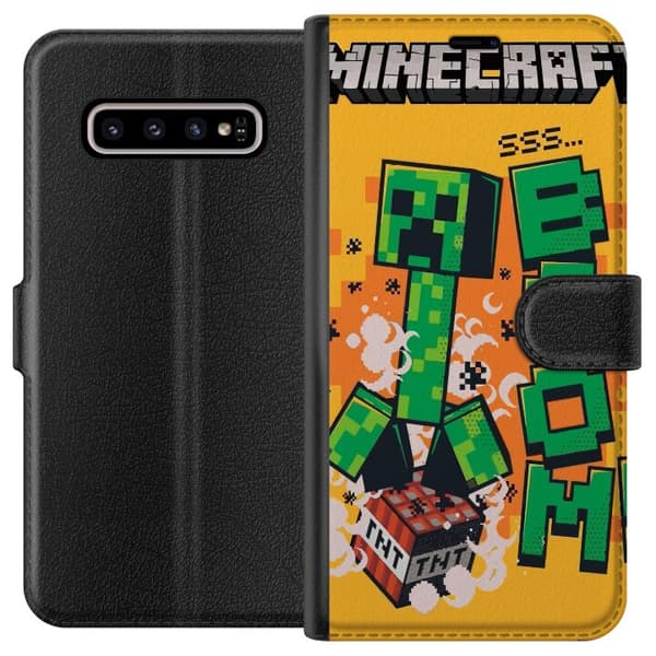 Kompatibelt Lommeboketui til Samsung Galaxy S10+ Minecraft Boom