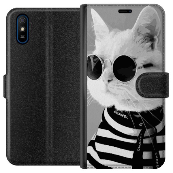Xiaomi Redmi 9A Plånboksfodral Fancy Cat