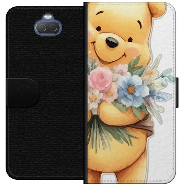 Sony Xperia 10 Lommeboketui Nalle Puh med blomster - klassisk